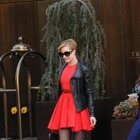 Evan Rachel Wood is seen leaving her Manhattan hotel in a chic red dress | Picture 95384